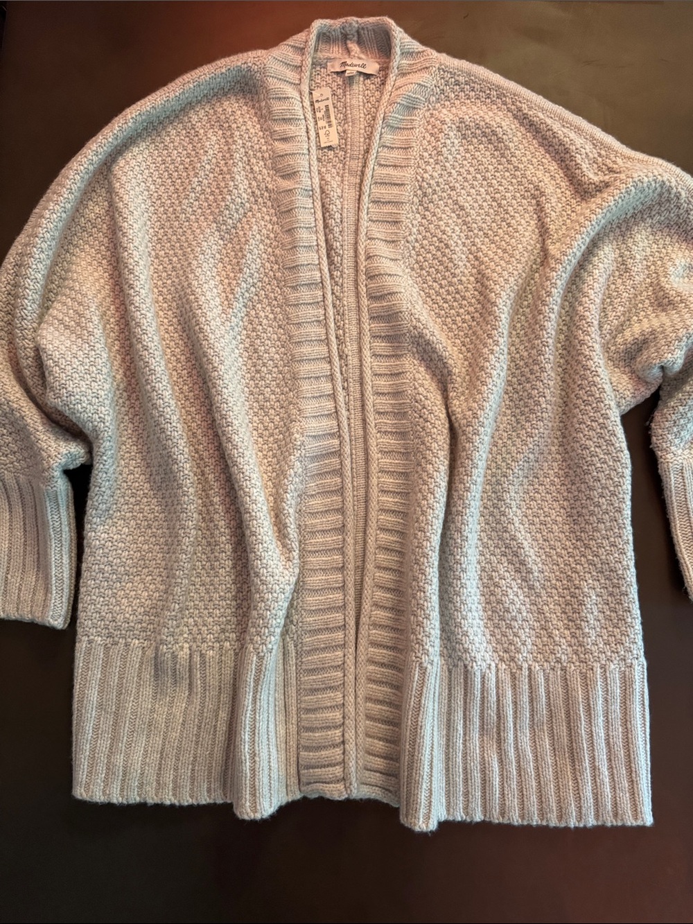 Open-Front Chunky Knit Cardigan in Cream — Women